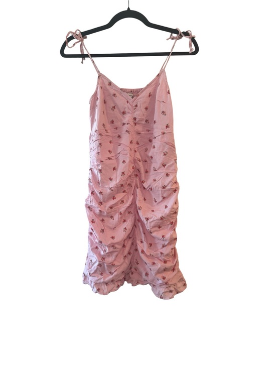 Hollister Dresses & Skirts - Hollister Pink Floral Smocked Tie-Strap Dress